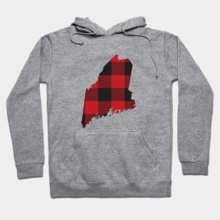 Maine State Flannel Plaid Design Hoodie